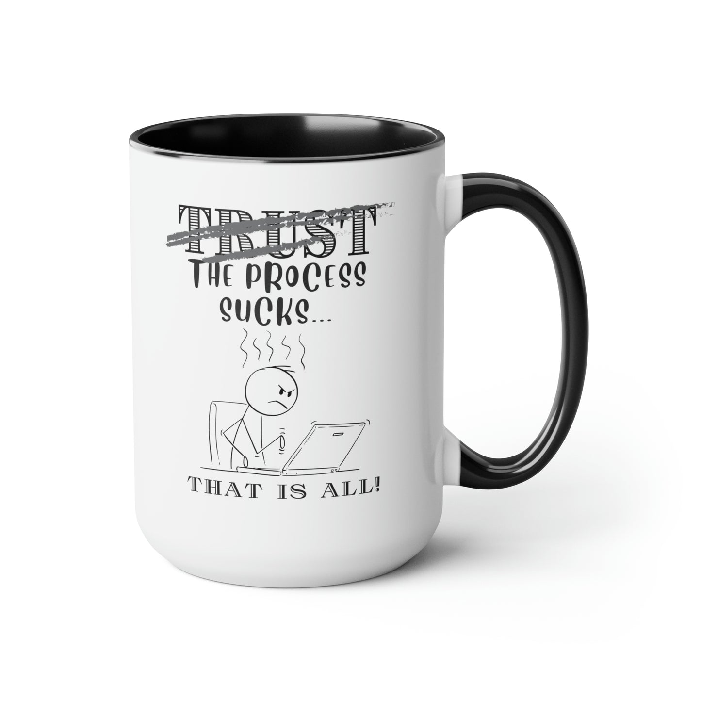 Two-Tone Coffee Mugs, Accent Mugs, Sassy and Funny, Assorted Colors, 15oz