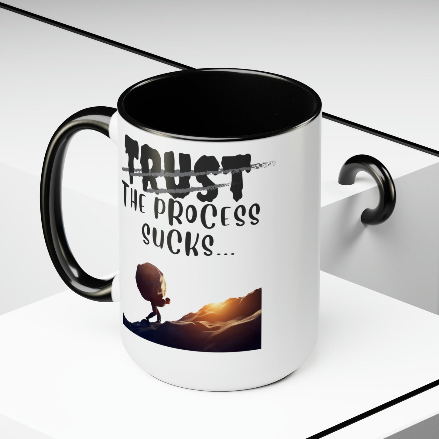 Two-Tone Coffee Mugs, Accent Mugs, Inspirational, Assorted Styles, 15oz